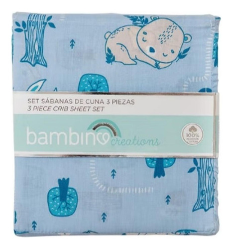 Set Sábanas Cuna 3 Pcs Bambino Modern Niño