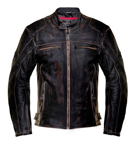 Campera Moto Cuero Stav Style 2 Con Protecciones Argenmotos