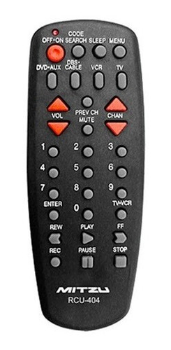 Control Remoto Universal Para Tv Pantalla Rcu404 Mitzu Full 