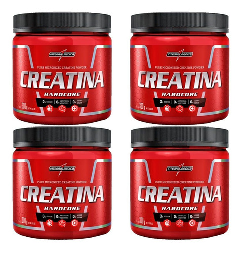 Kit 4 Creatina Hardcore Reload - 300g  - Integralmédica