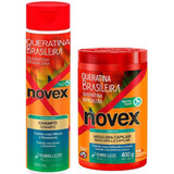 Kit Queratina Brasileña Pelo Muy Dañado Shampoo Crema Novex