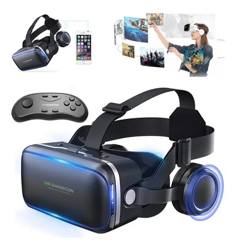 Lentes De Realidad Virtual 3d Vr Con Audífonos Y Gamepad