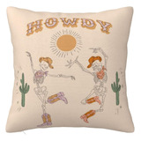 Howdy Fundas De Almohadas Con Diseño De Calavera Occidental,