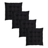 Kit 4 Assentos Almofada Futon Acácia 60x60cm - Cores Diversa Cor Preto