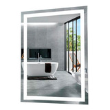 Espejo Baño Luz Led Vertical 60x80 Desempañador Temp Y Hora