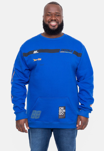 Moletom Onbongo Plus Size Azul Royal