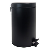 Tacho De Basura 12 Litros Cesto Negro Acero Inoxidable