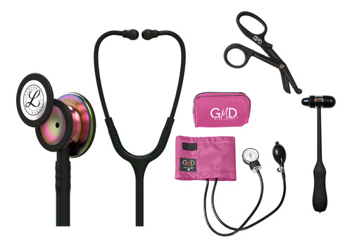 Fonendoscopio Littmann + Tensiometro + Martillo + Tijera 