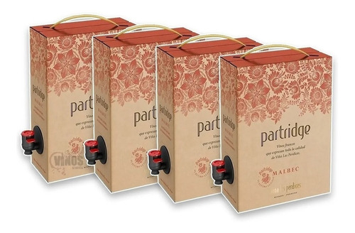 Vino Las Perdices Bag In Box Partridge Malbec 3 Litros X4