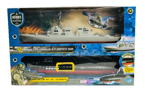 Batalla En El Oceano Barco Y Submarino Sonid Ln3 7057 Ellobo