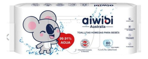 12 Paq Toallas Húmedas Aiwibi 99.91% Agua 80 Unit