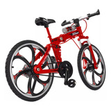 Mini Bicicleta Dobrável Metal 1:10  Com 17 Centímetros 