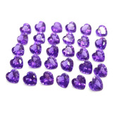 Lote 20 Pedra Ametista Coração Lilás Violeta 5mm +certif
