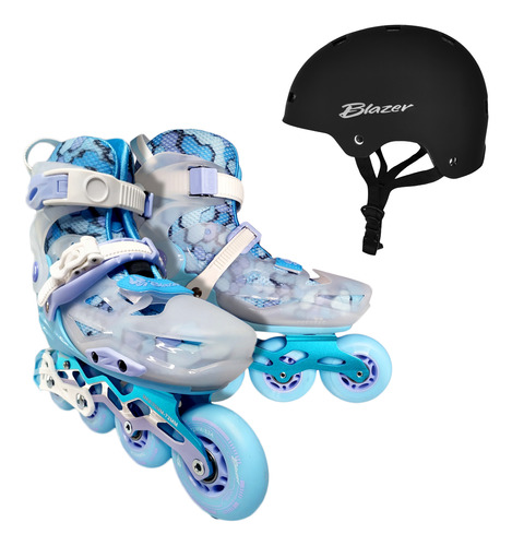 Patines Freeskate Vz Ajustable Bota Dura + Casco