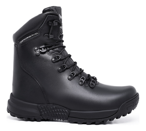 Bota Impermeável Coturno Acero Couro Preto Cano Médio Api80p