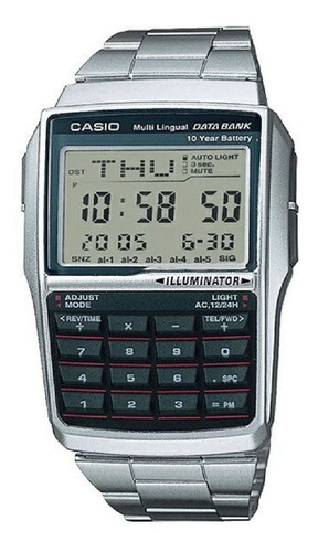 Reloj Casio Dbc 32 Acero Data Bank Calculadora Alarma Crono