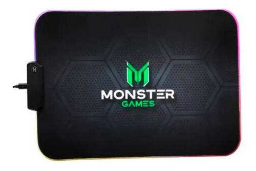 Mouse Pad Monster Gamer Pa351 Speed (35x25cm) Iluminado 3 Co Color Negro