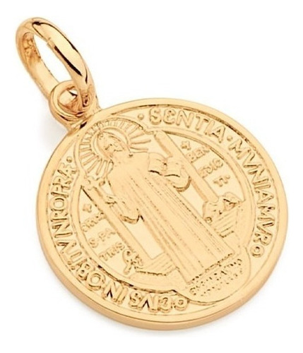 Medalha São Bento Rommanel Folheada A Ouro 542689 Cor Dourado