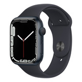 Apple Watch Series 7 (gps, 45mm) - Caja De Aluminio Color Medianoche - Correa Deportiva Azul Medianoche