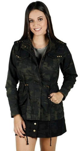 Jaqueta Feminina Camuflada Alícia Treme Terra Multicam Black