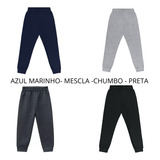 Kit 04 Un Calça Moleton Infantil Masculina Flanelada Punho 