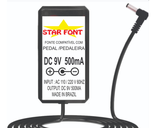 Fonte Dc 9v Para Pedal Pedaleira Roland Boss Tu-88