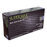 200 Un Luva Preta Nitrilica Supermax Descarpack Procedimento