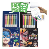 Pintura Facial Infantil Com Molde - Livro Infantil Com Desenhos E Canetinha Para Pintar O Rosto Meninas E Meninos Criativo, Experiência Lúdica