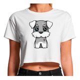 Playera Crop Top Mujer Ombliguera Sport Perrito French Terry