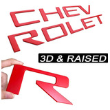 Emblema Chevrolet Rojo Letras3d Tapa Trasera Cheyene 2023