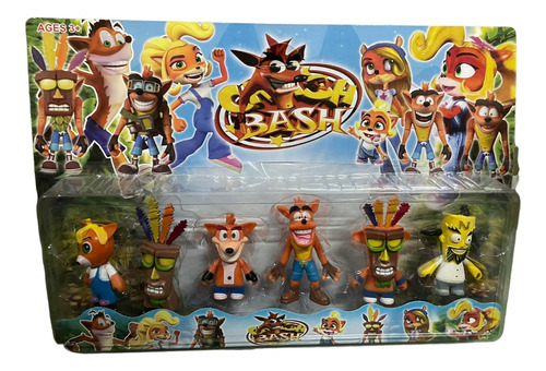 Blister Crash Bandicoot X6 Personajes 8cm