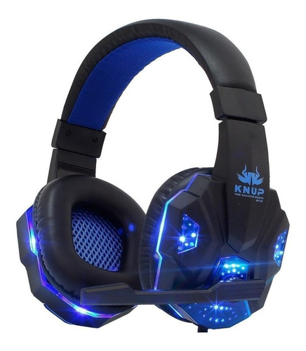 Headset Gamer Knup Kp-397 Preto E Azul