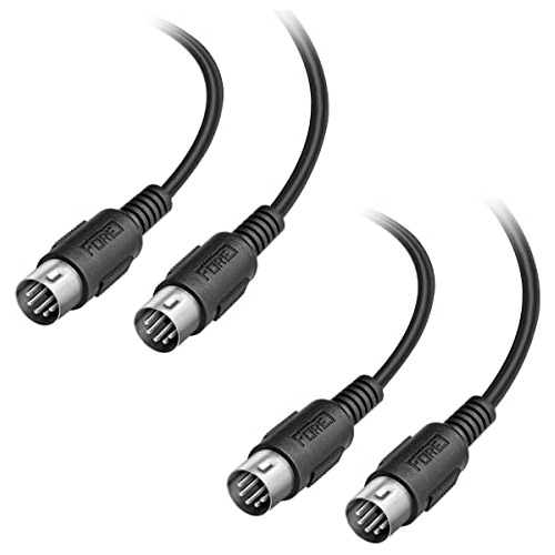 Cable Midi Din De 6.5 Pies, Paquete De 2, Macho Macho D...