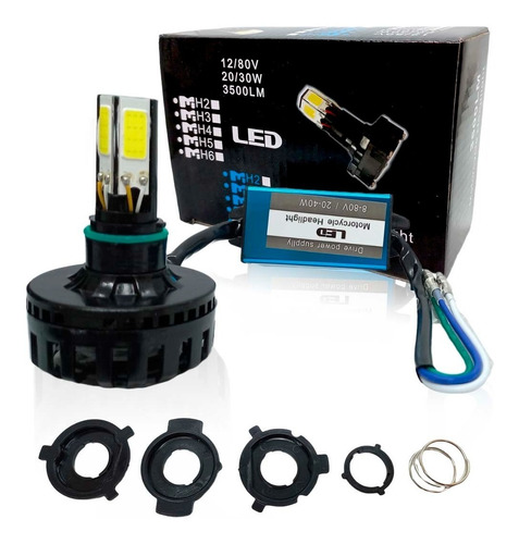 Kit Luces Bi Led Moto H4 H6 Alta Y Baja 3500 Lumens