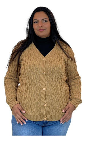 Kit 2 Blusa De Frio Cardigan Casaco Feminino Trico Lã G Gg