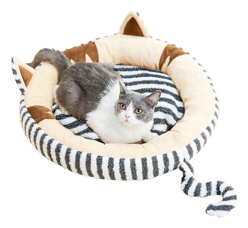 Cama Redonda Lavable Perro Gatos Suave Diseño Gato Xl 80cm