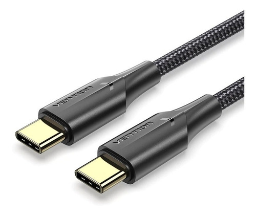 Cable Trenzado Usb C 2.0 3a 1m Macho A Macho Vention Color Negro