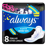 Toallas Femeninas Always Nocturna Seca Con Alas 8 Toallas