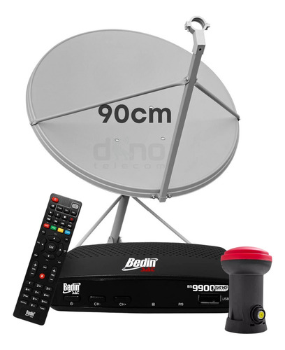 Kit 1 Receptor Digital Bs9900s Bedin - Antena 90cm Lnbf Ku