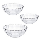 Kit 3 Tigela Vasilha Saladeira Bowl Vidro 2l Marinex Micro Cor Trasnparente