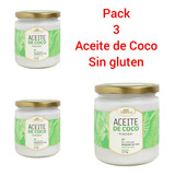 Pack 3 Aceite De Coco Sin Gluten Mi Tierra Frasco 350 Gramos