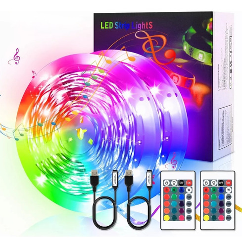 20m Tira Led Luces Rgb 5050 Multicolor Decoración Sala Tv