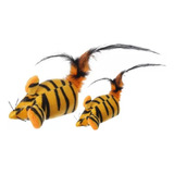 Kit Com 2 Rato Tigre Ratinho - Brinquedo P/ Gatos Pet-665