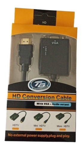 Convertidor Hdmi A Vga Con Sonido (incluye Cable De Audio)