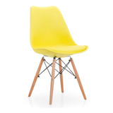 Set 4 Silla Tulip Eames Escandinava Amarilla - Alto Impacto