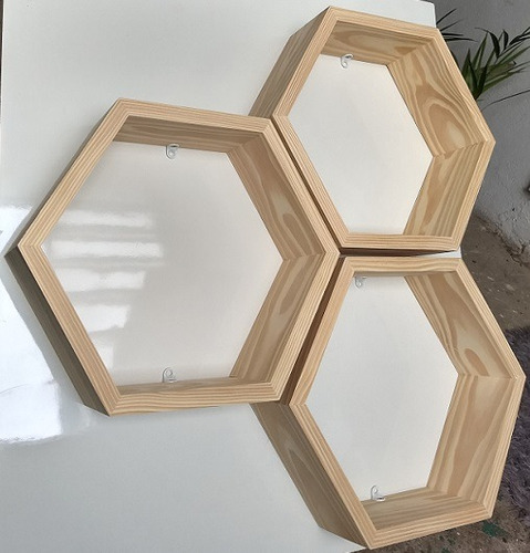 Nicho Hexagonal Kit 3 Pçs Prateleira Decorativa Enfeite