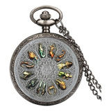 Reloj De Bolsillo Zoodiaco | Reloj Estilo Antiguo Quartz