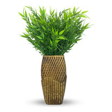 Arranjo Vaso Decorativo Planta Artificial Rattan Alto 36cm