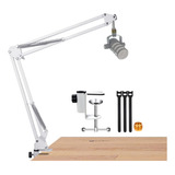 Para Rode Podmic White Boom Arm, Soporte De Micrófono Bla