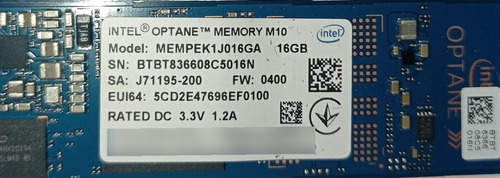 Disco Intel Optane Memory M10 M.2 16gb Mempek1j016ga